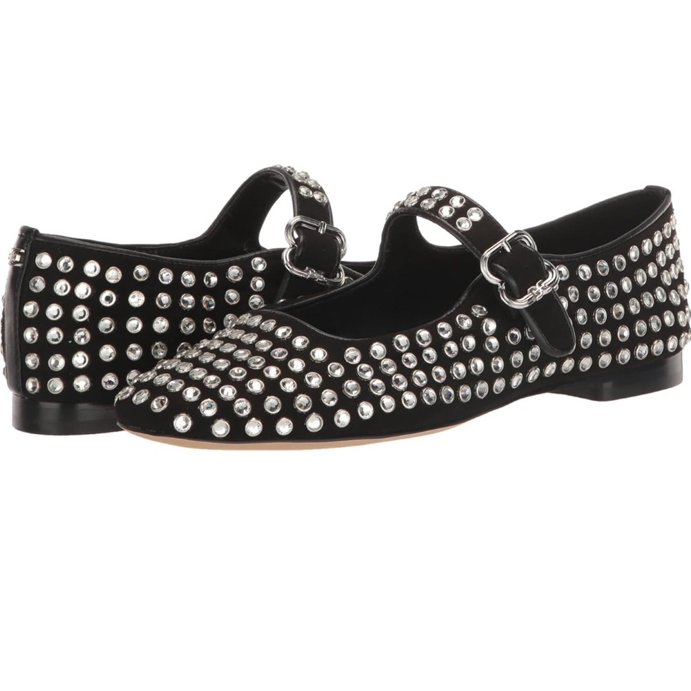 Sam Edelman Black and Silver Studded Flats - Never worn! Size 8